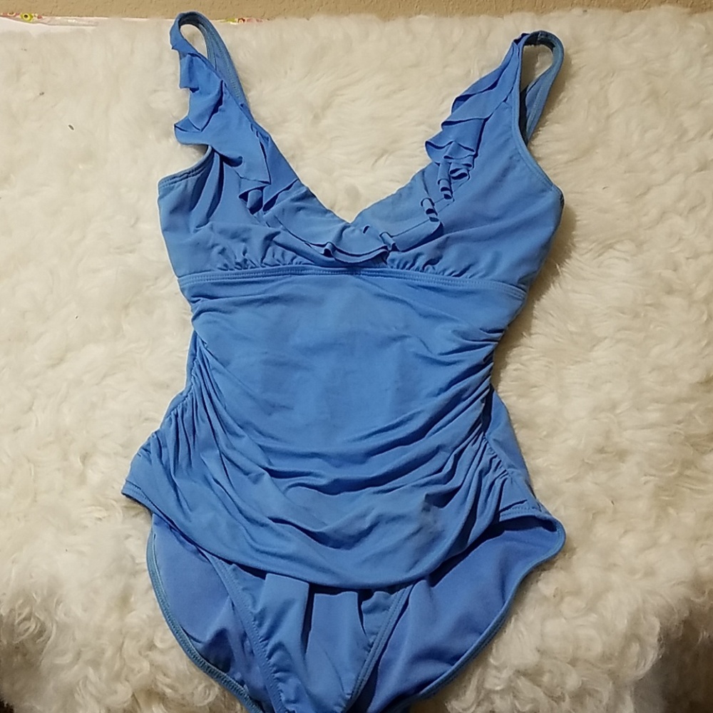 (S) Lauren Ralph Lauren French Blue Bathing Suit